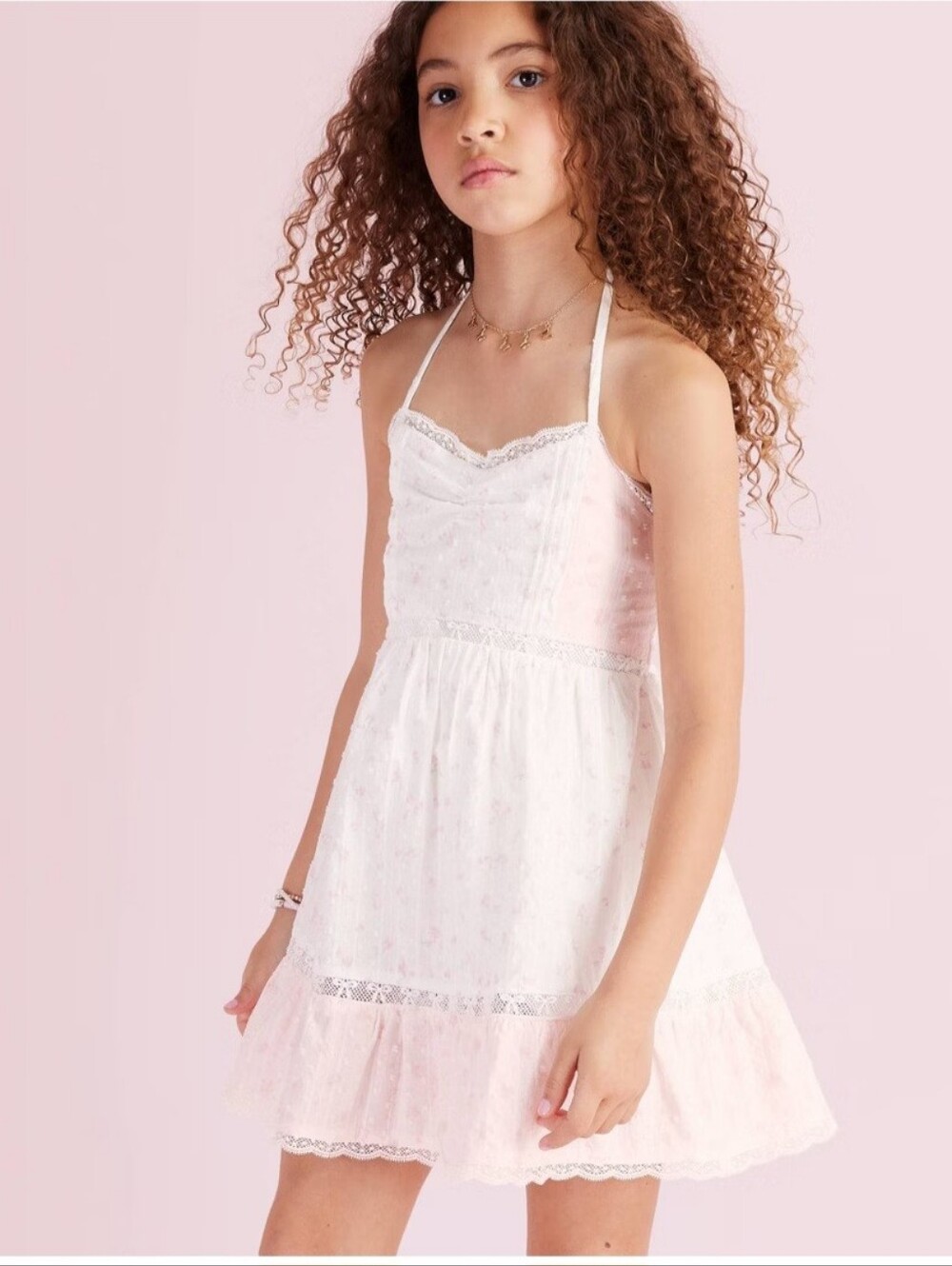 Girls' Annabelle Ditsy Floral Halter Dress - LoveShackFancy x Target Light Pink